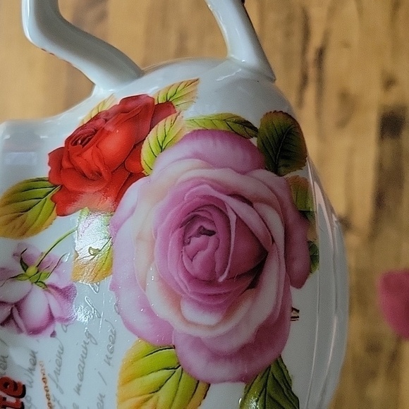 Alpine Cuisine Roses Favorite Teapot Porcelain White Replacement Collectible - Picture 10 of 16